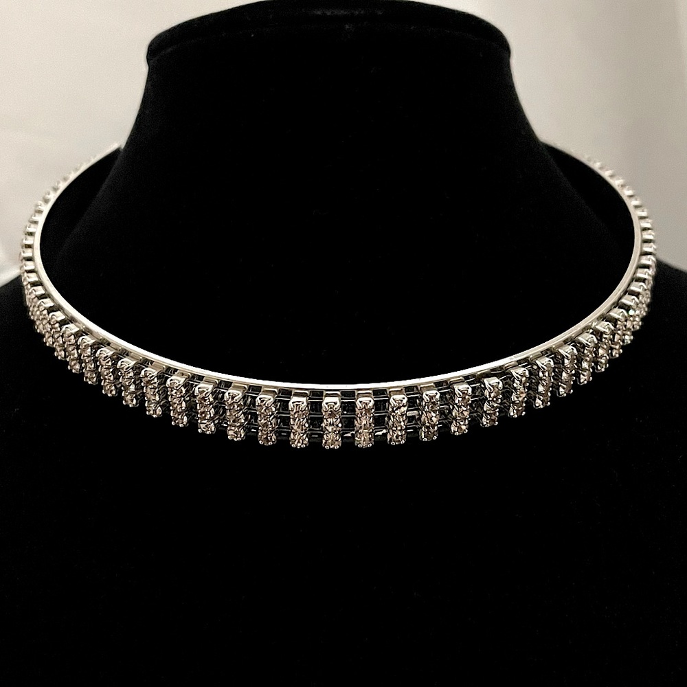 Silver Rhinestone Collar